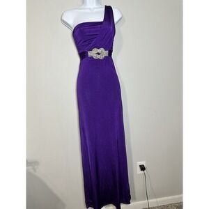Jane Norman Purple One Shoulder Maxi Dress - Y2K Glam Evening Gown - US 2
